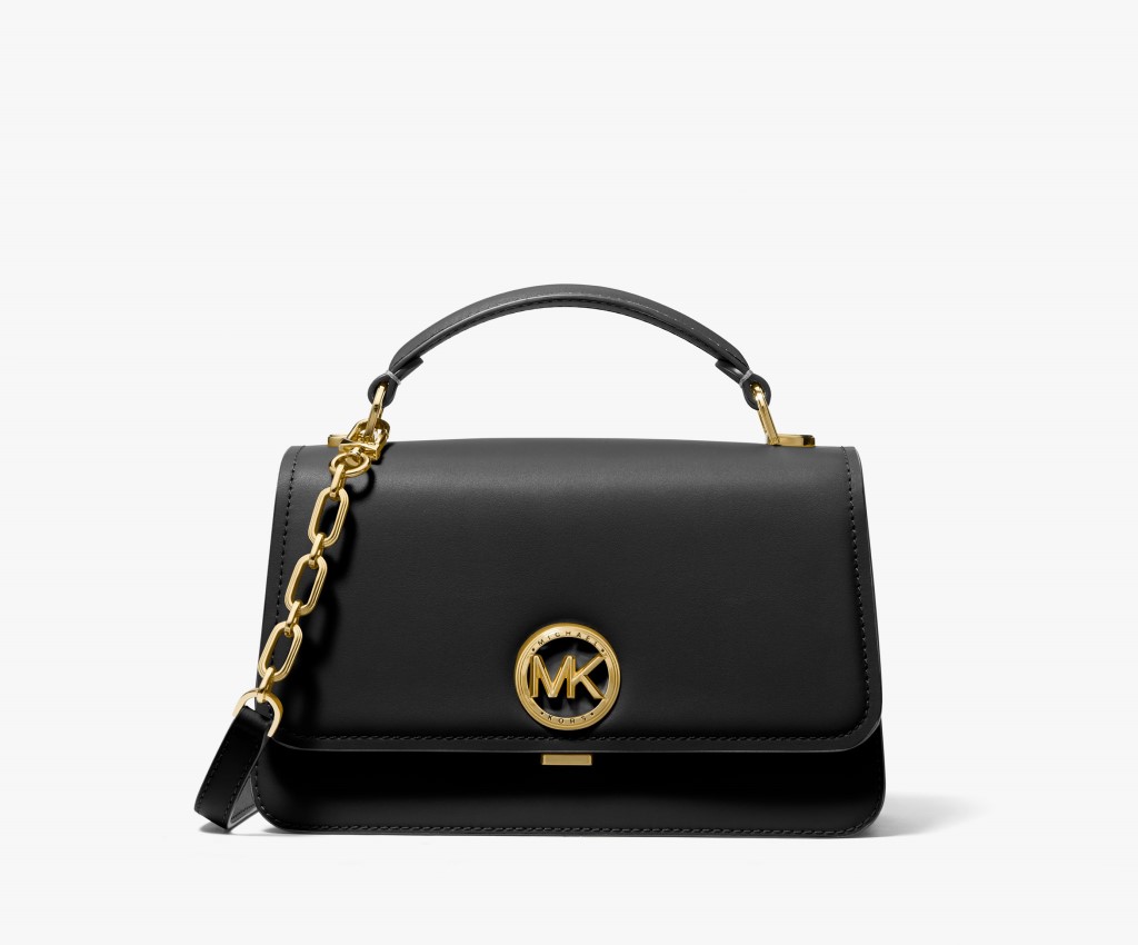 Delancey 中號皮質手提包 (黑色)